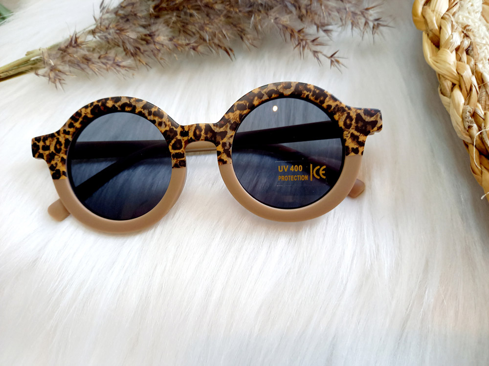 Zonnebril retro kids Clay/leopard