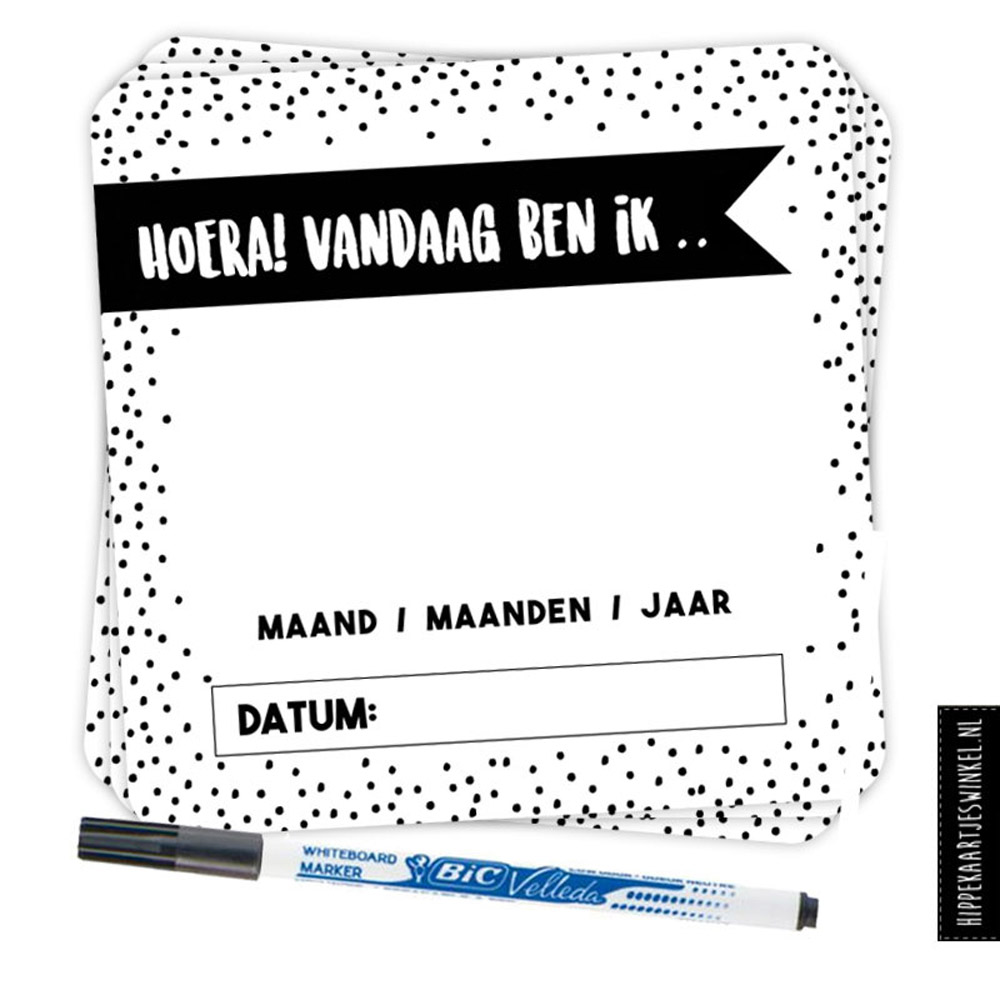 Hippekaartjes Mijlpaalkaarten uitwisbaar met stift